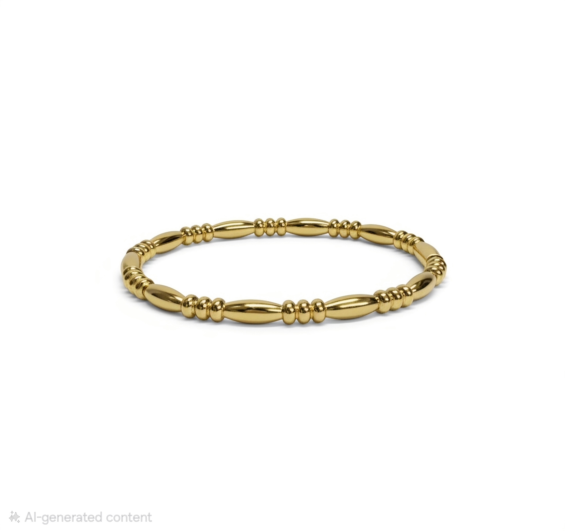 Three beaded Bamboo Gold Kada